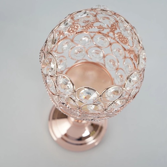 Blush/Rose Gold Acrylic Goblet Votive Candleholder - Picture 12 of 12